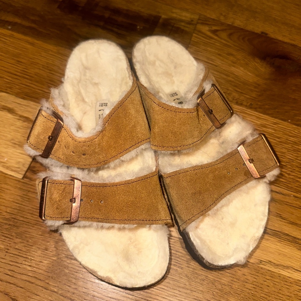 Birkenstocks Arizona Shearling suede leather mink
